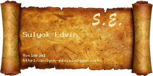 Sulyok Edvin névjegykártya